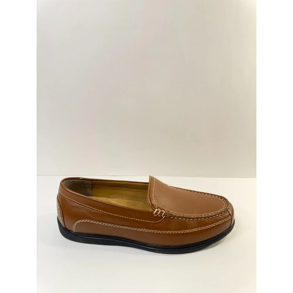 DOCKERS Mens Catalina Leather Casual Loafer Shoe, Saddle Tan, 10.5 Wide